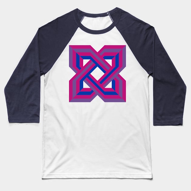 Bisexual Pride Woven Square Design Baseball T-Shirt by VernenInk